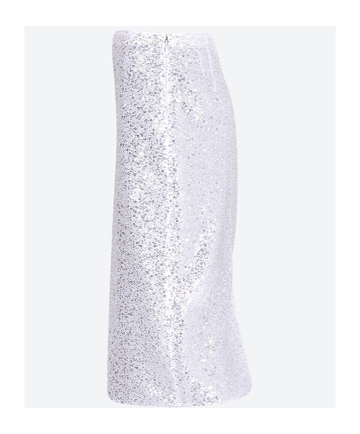 Casablanca Sequinned Midi Skirt In White