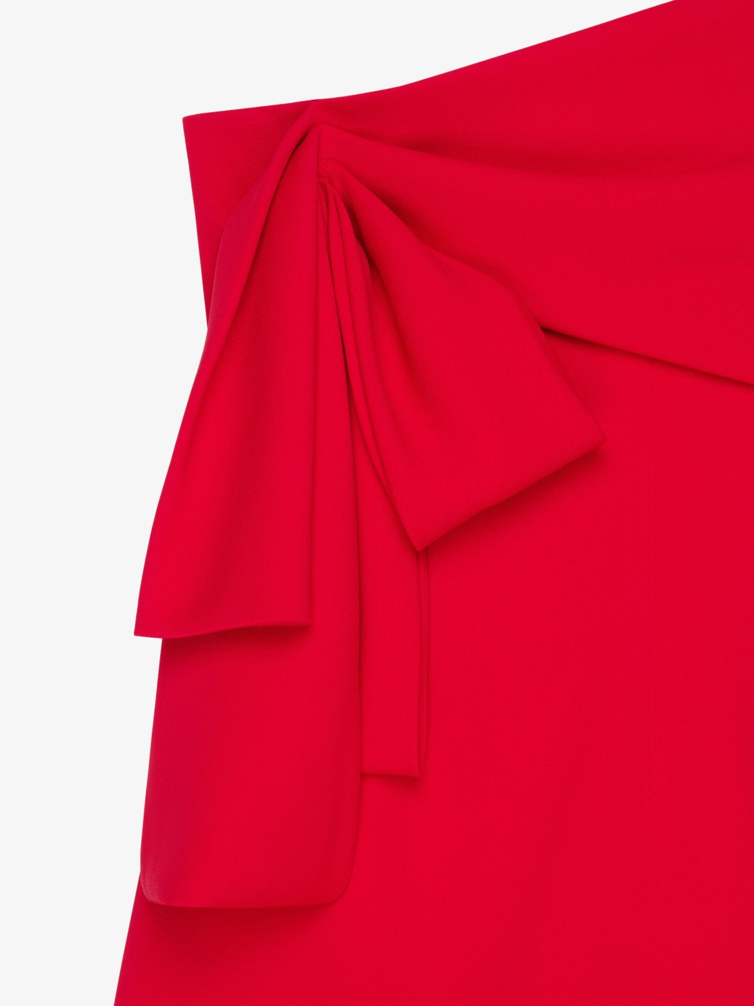 Shop Givenchy Bustier Dress In Sable Stretch With Oversized Bow In Scarlet
