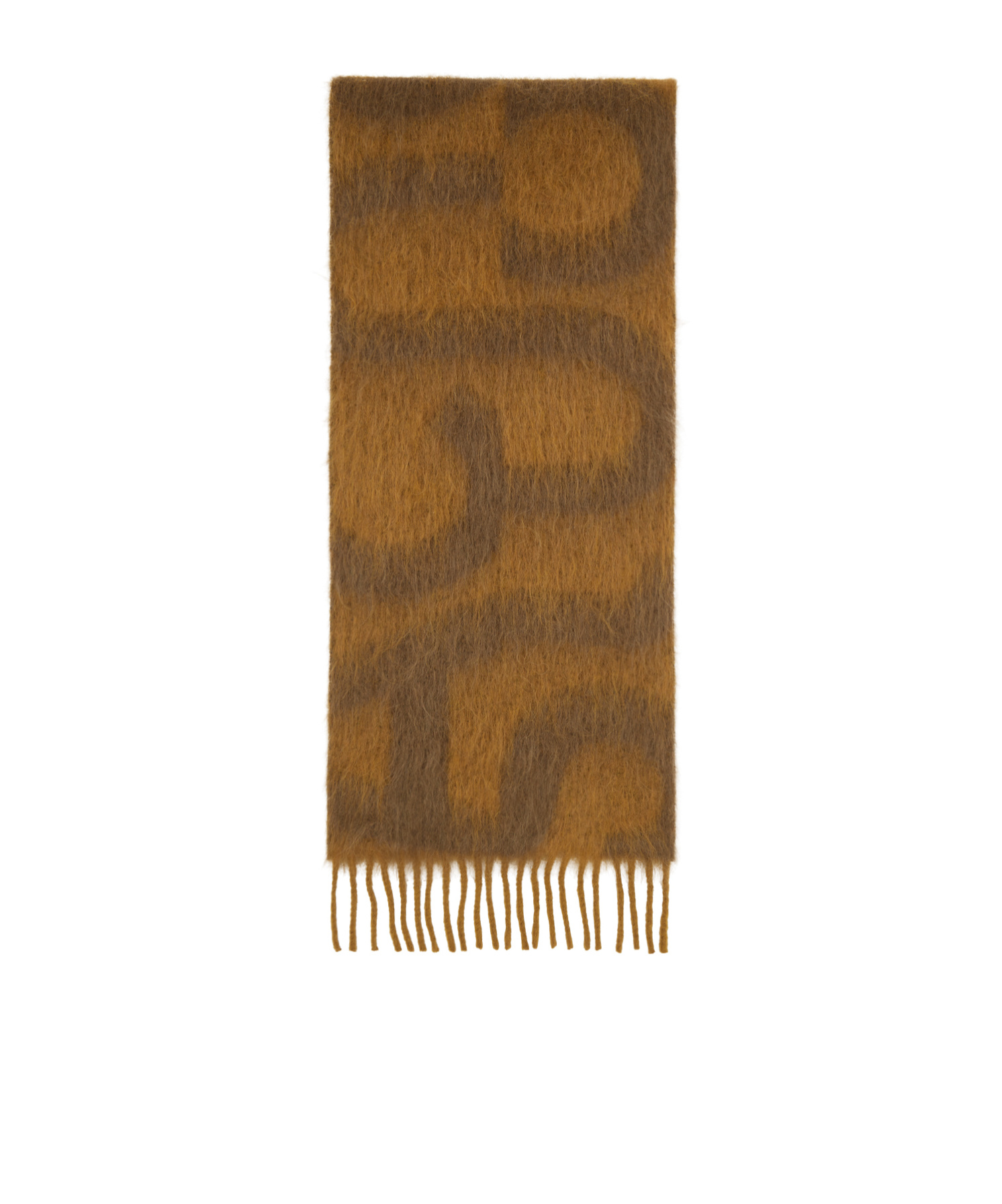 Shop Acne Studios Logo Fringed Scarf In Brown