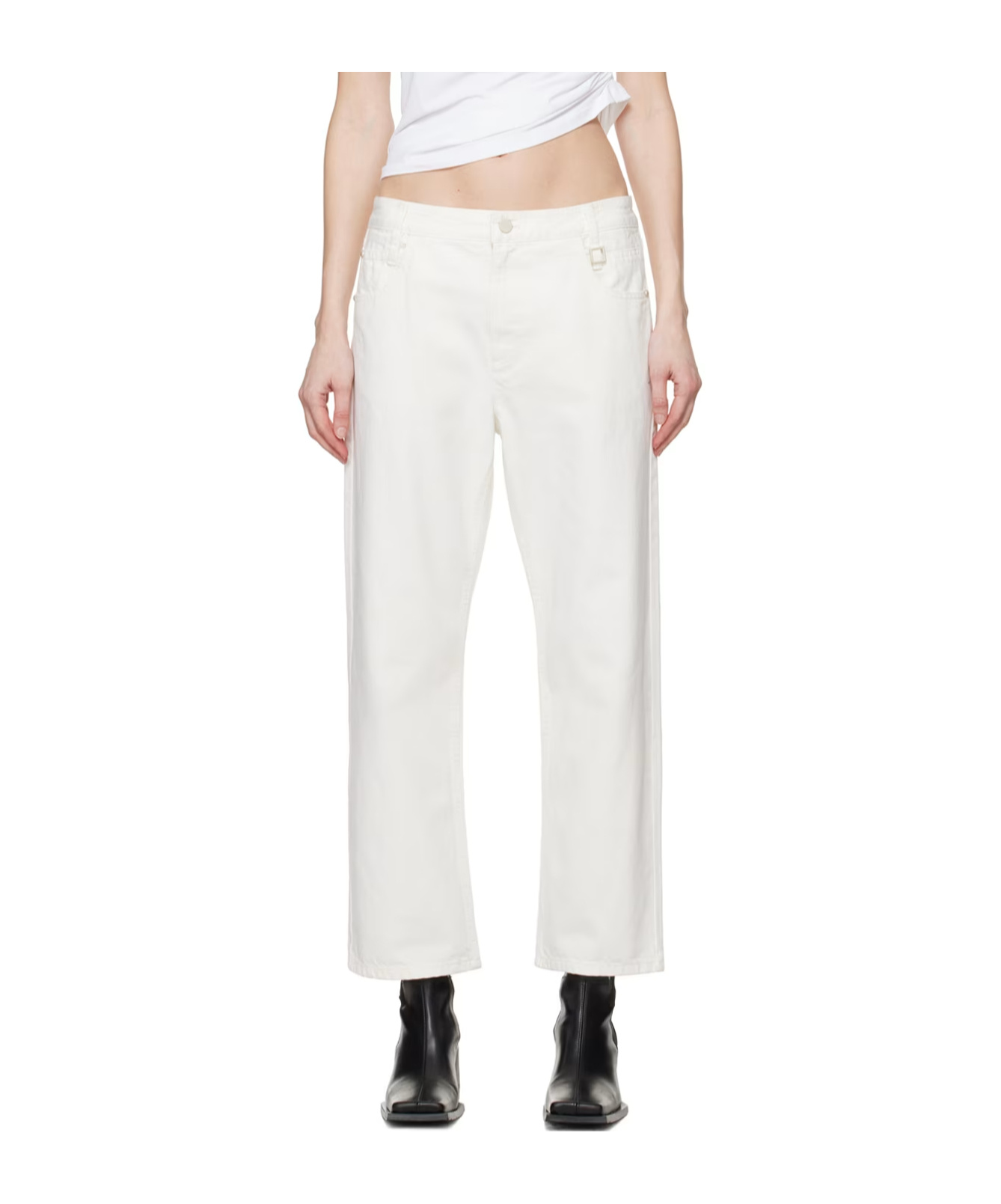 Wooyoungmi Embossed Patch Denim Trousers