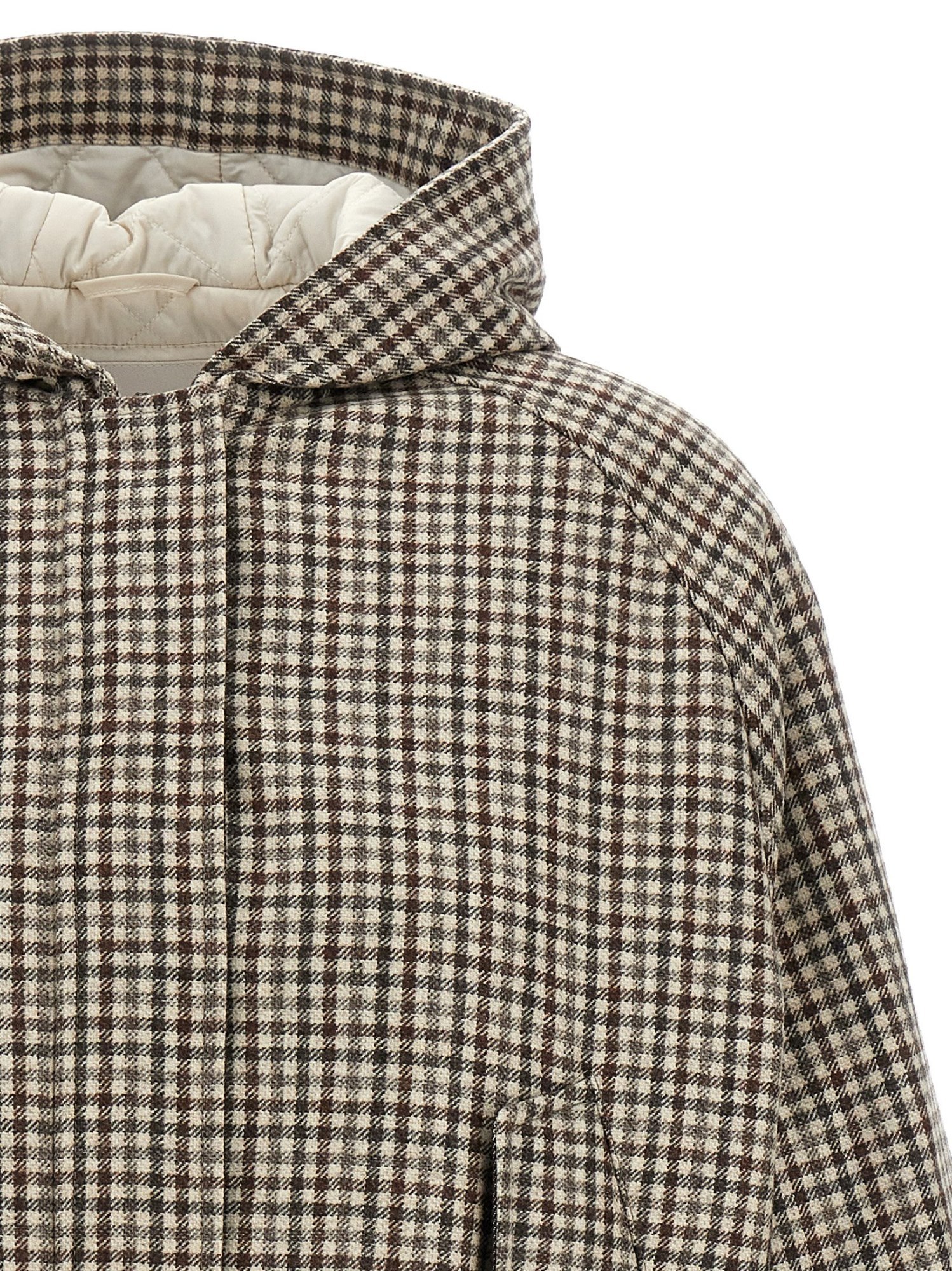 Brunello Cucinelli Shiny Zipper Pull Casual Jackets And Parka Beige