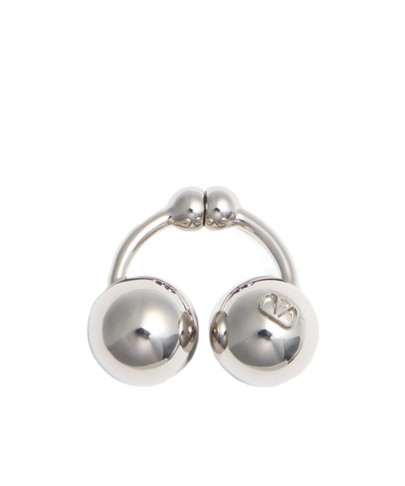 Valentino Single Ball Earrings In White