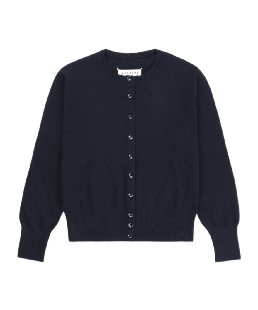 Maison Margiela Long-sleeved Knitted Cardigan In Black