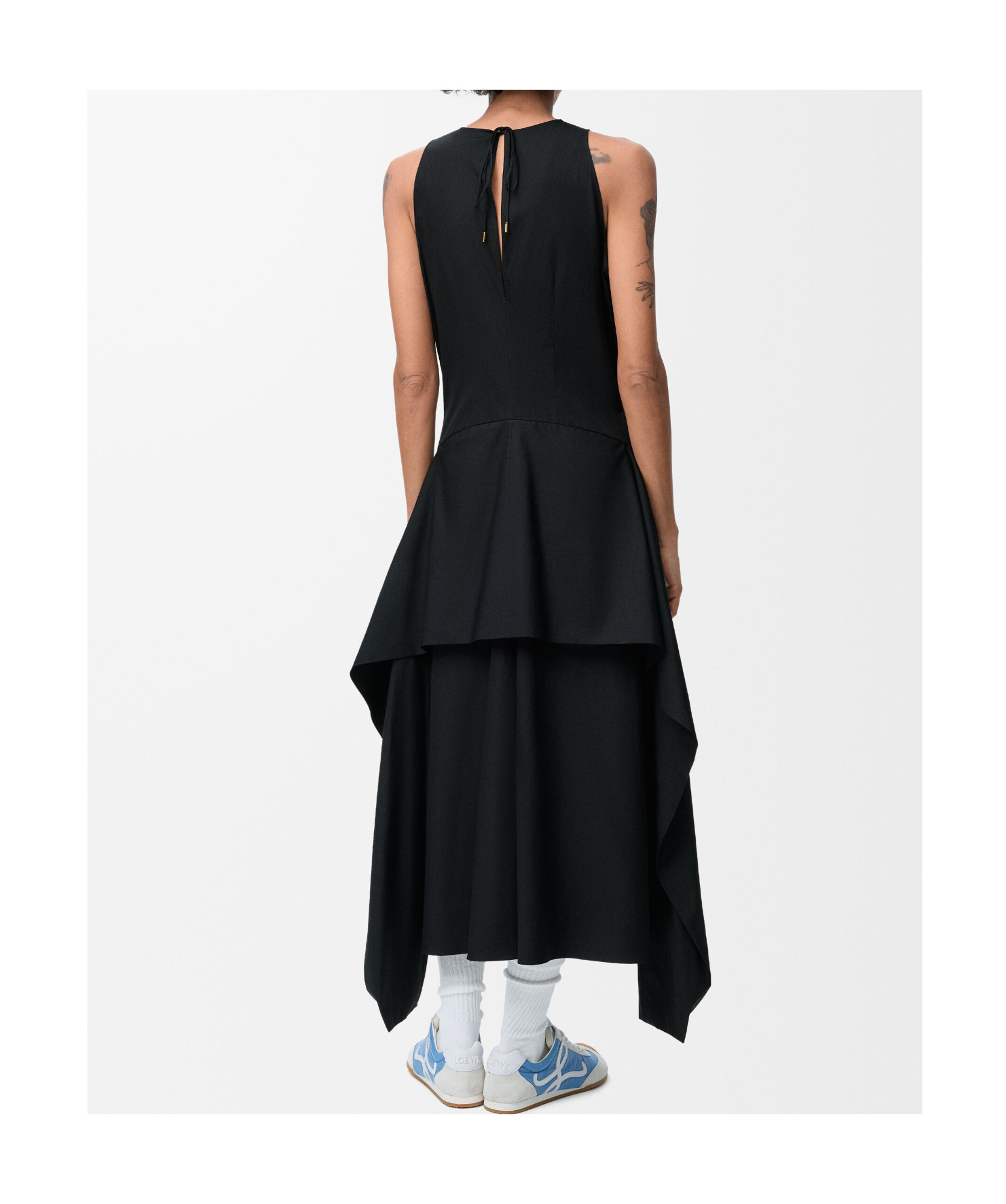 Loewe Poplin Dress With Bow Detail And Midi Length