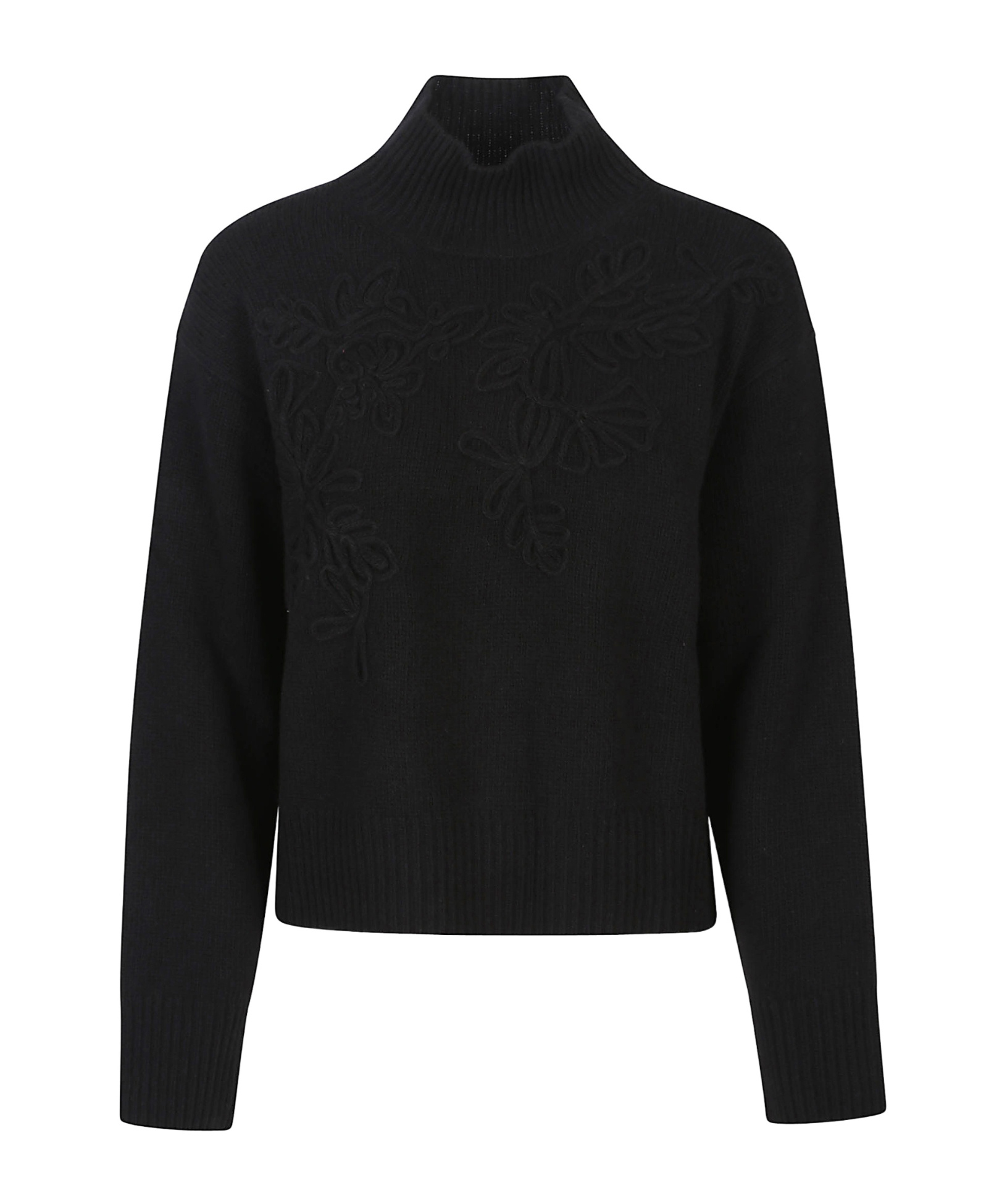 Ermanno Firenze Turtleneck Long Sleeve Sweater In Black