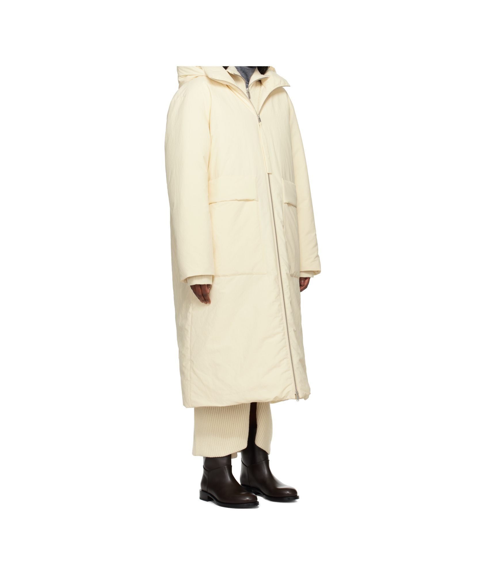 Jil Sander Off-white 156 Down Coat In Nude