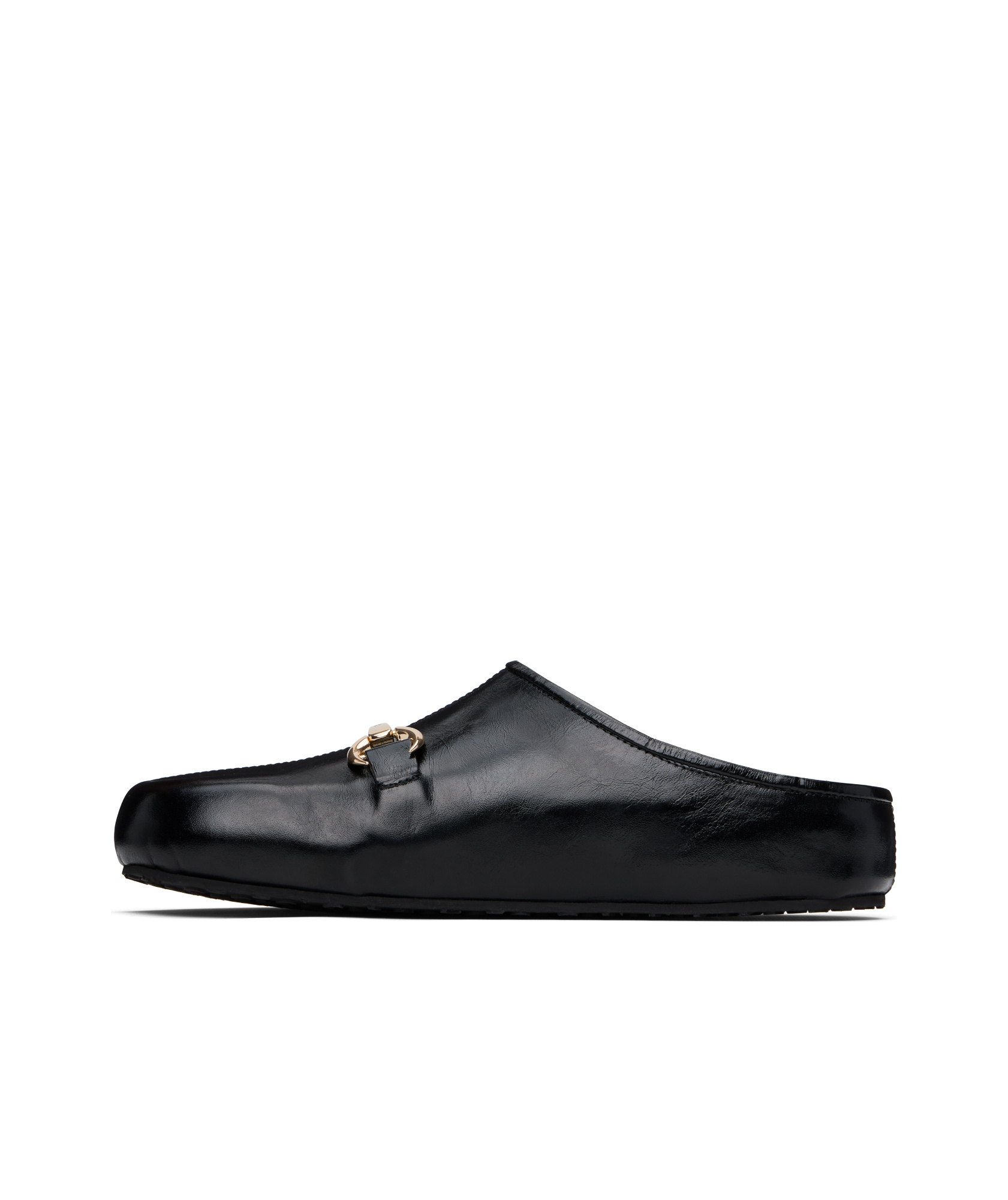 Marine Serre Black Smooth Leather Ms Slip-on Loafers