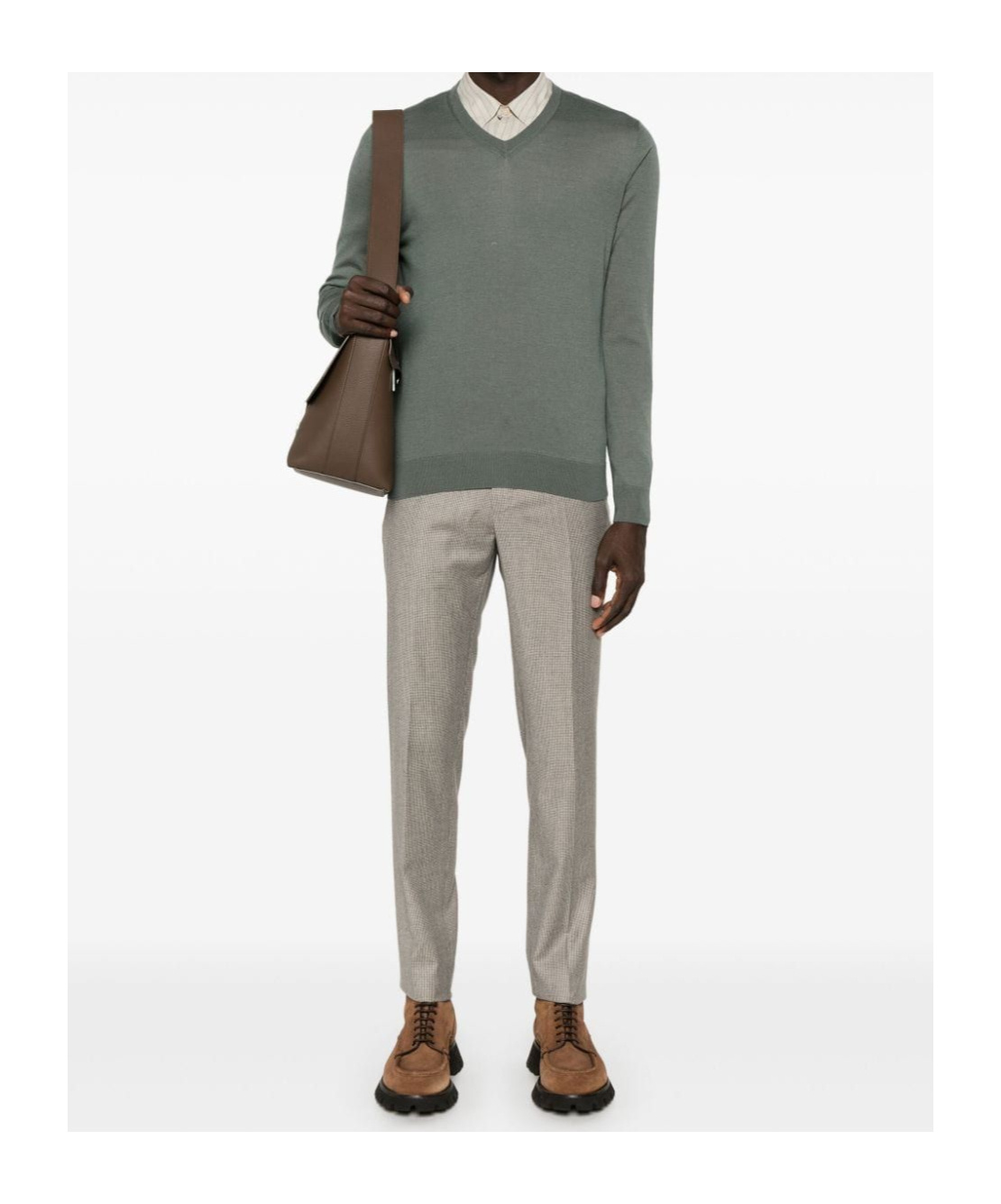 Colombo V-neck Sweater In Gray