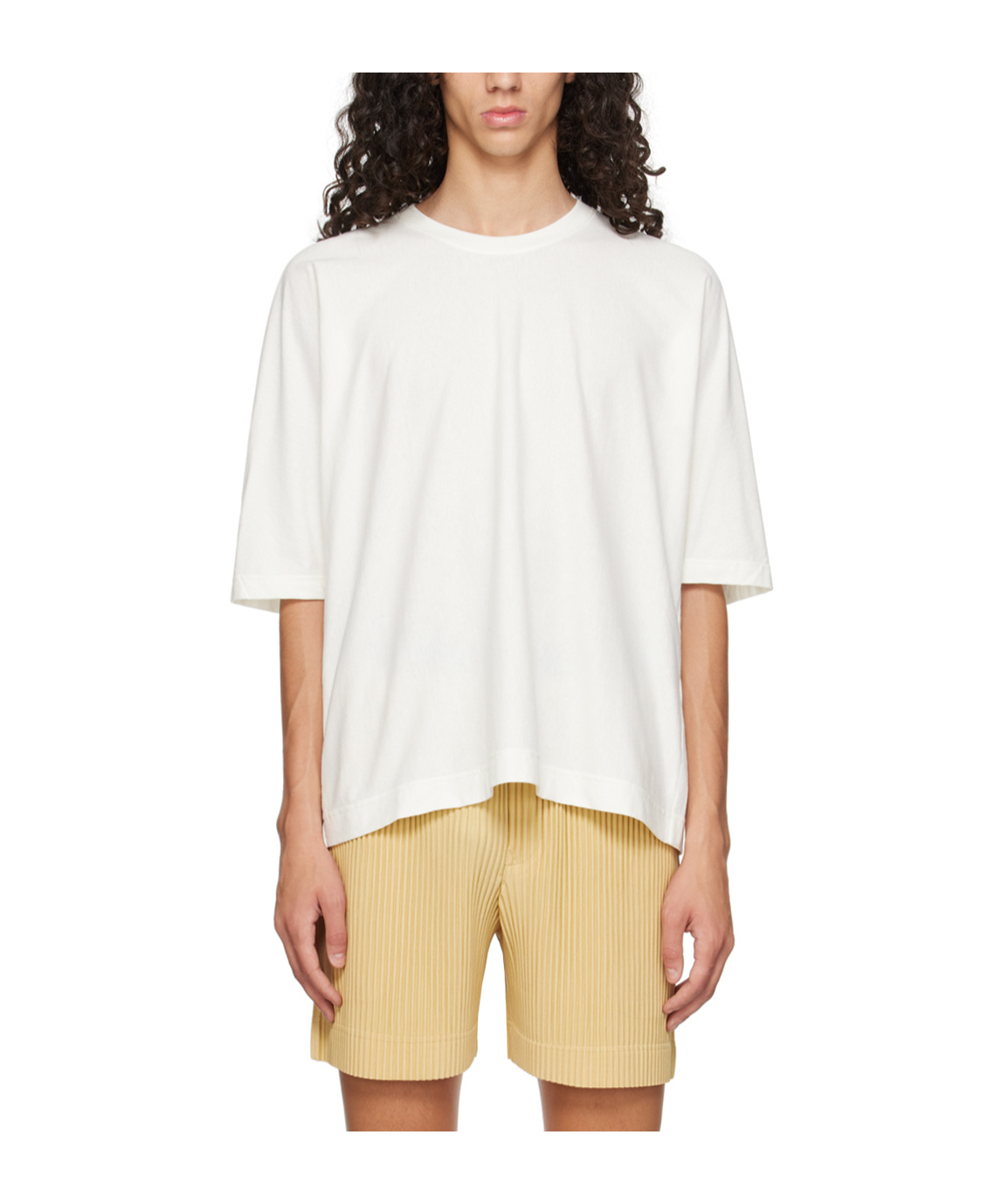 Issey Miyake White Release-t Basic T-shirt In White