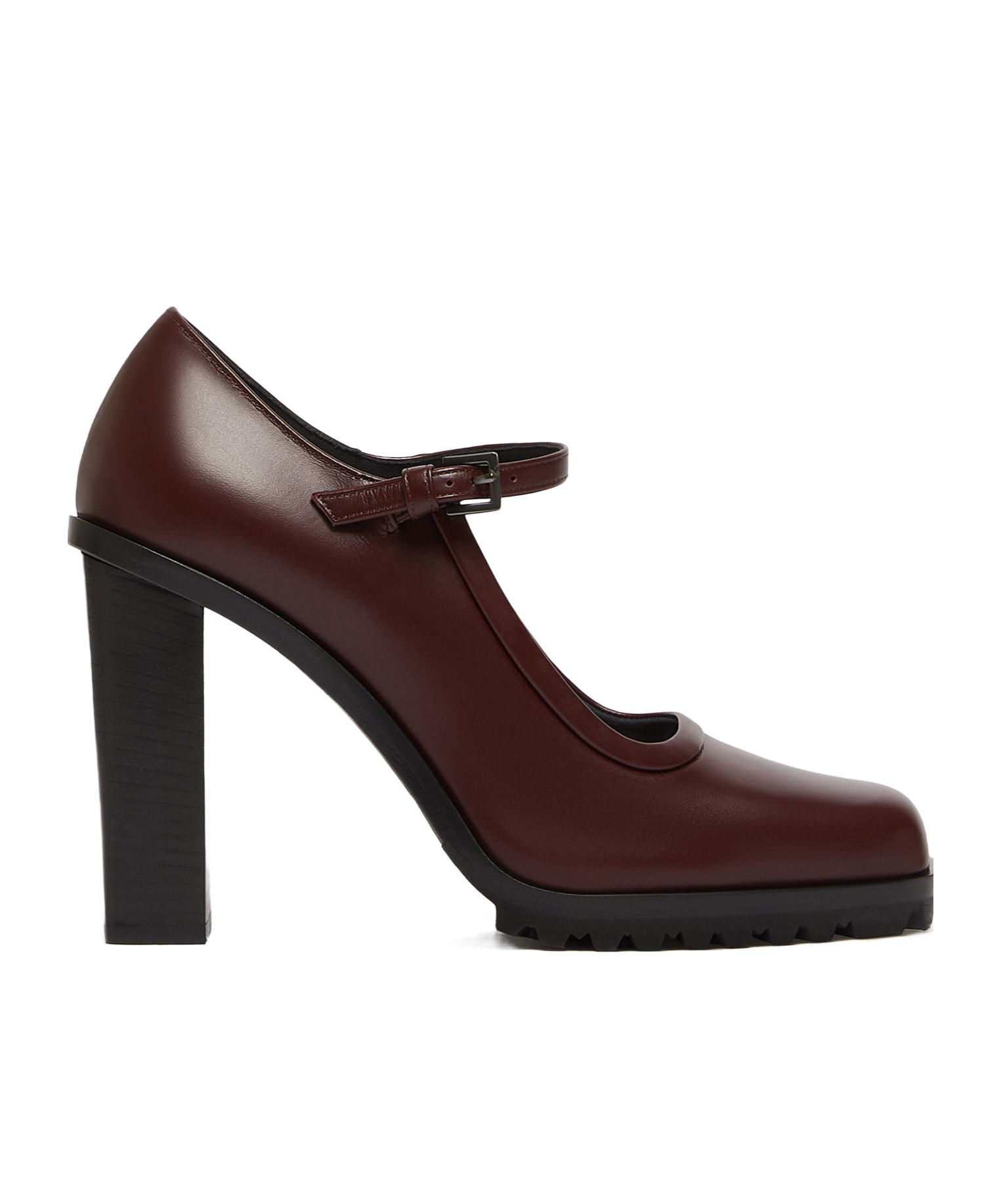 Max Mara Mary Janes In Leather In Brown