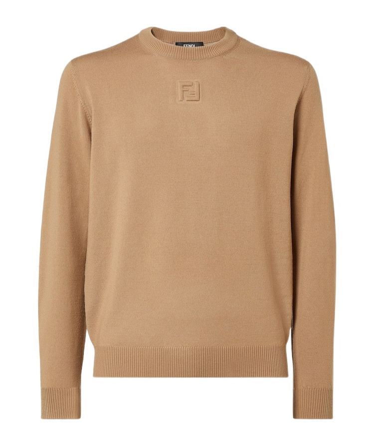 Fendi Wool Sweater Sweaters And Cardigans Beige In Multi