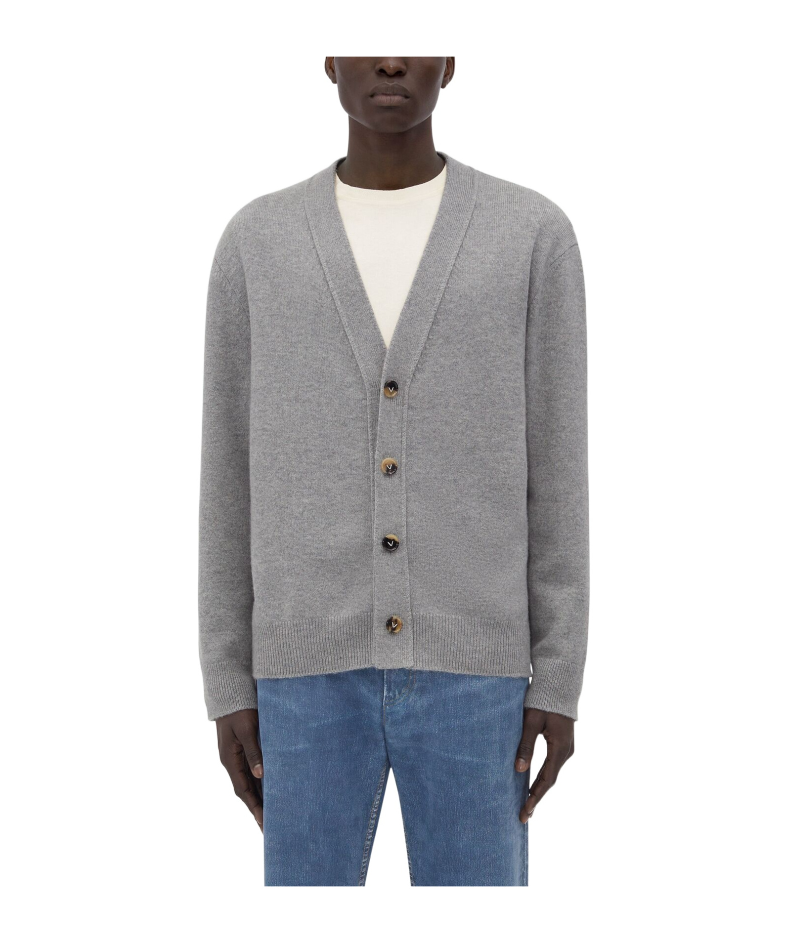 Bottega Veneta Cardigan En Cachemire In Gray