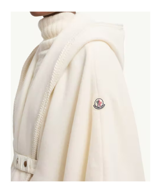 Moncler Belted Wool Cape In White