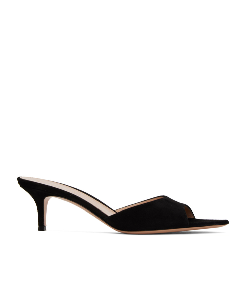 Gianvito Rossi 70mm Pointed-toe Suede Sandals In Black