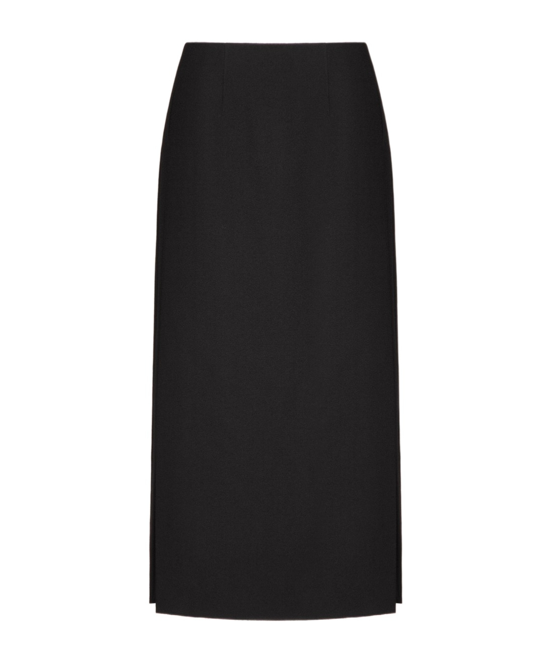 Valentino Virgin Wool Longuette Skirt With Slits And Silk Lining In Black