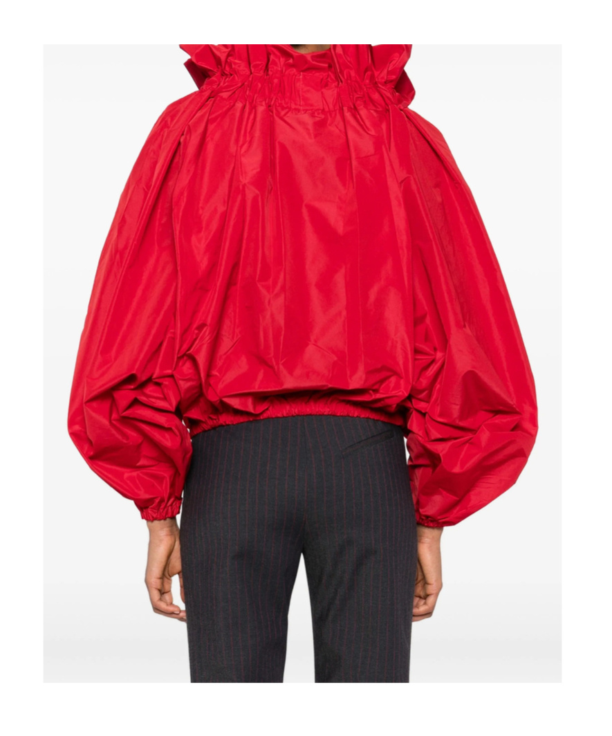 Patou Ruffle-neck Blouse In Red