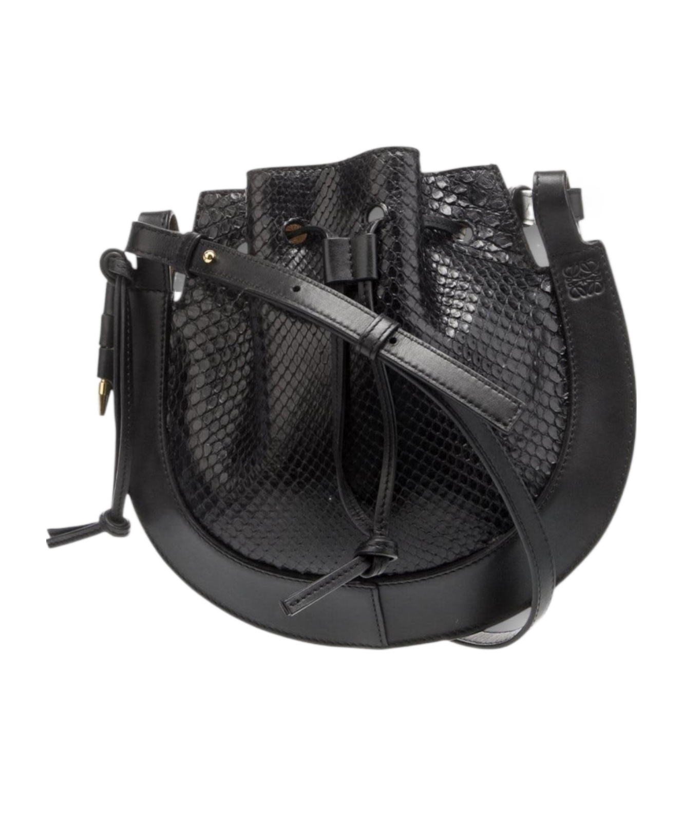 Loewe Small Drawstring Shoulder Bag In Black