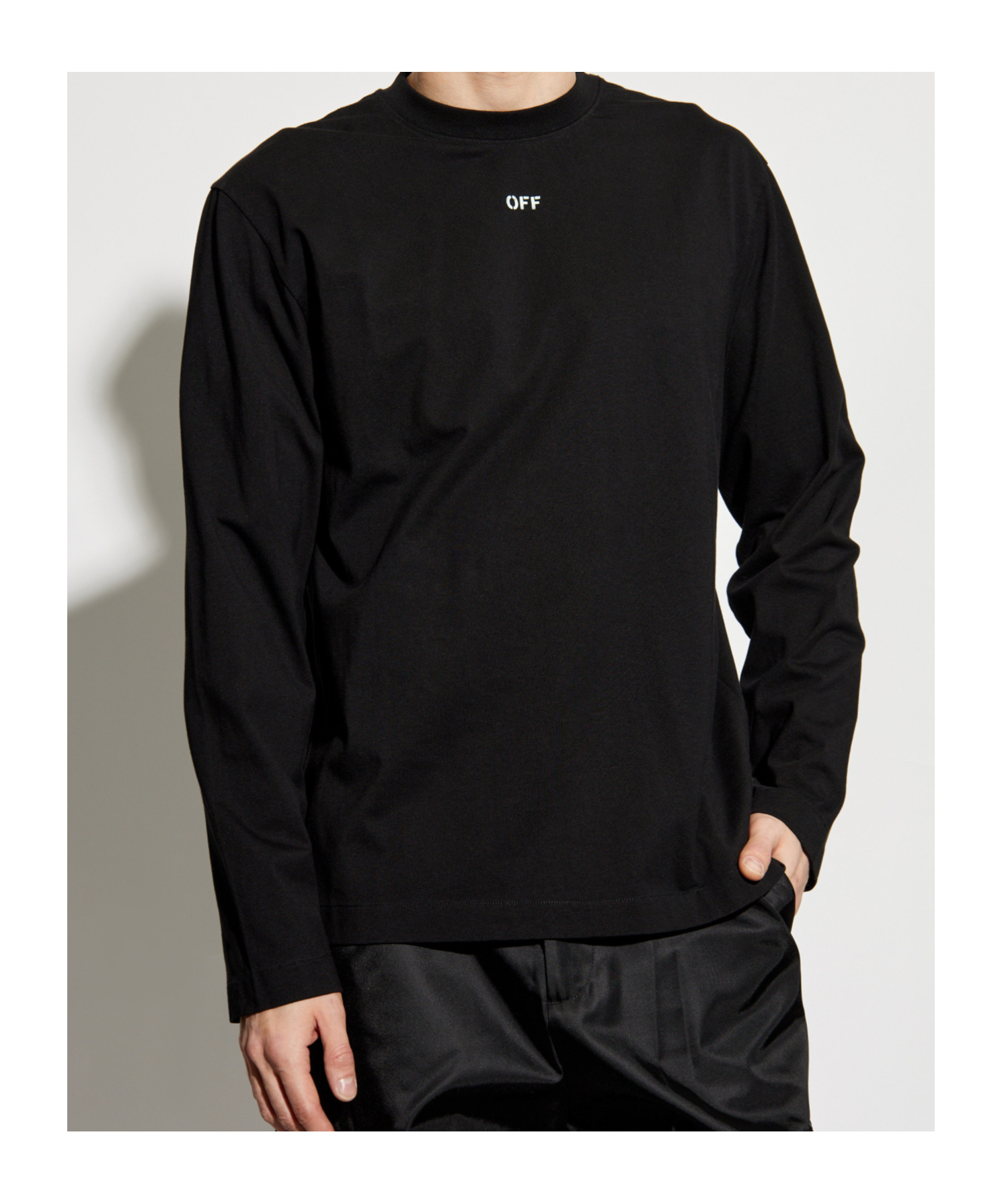 Off-white Long-sleeved T-shirt In Black