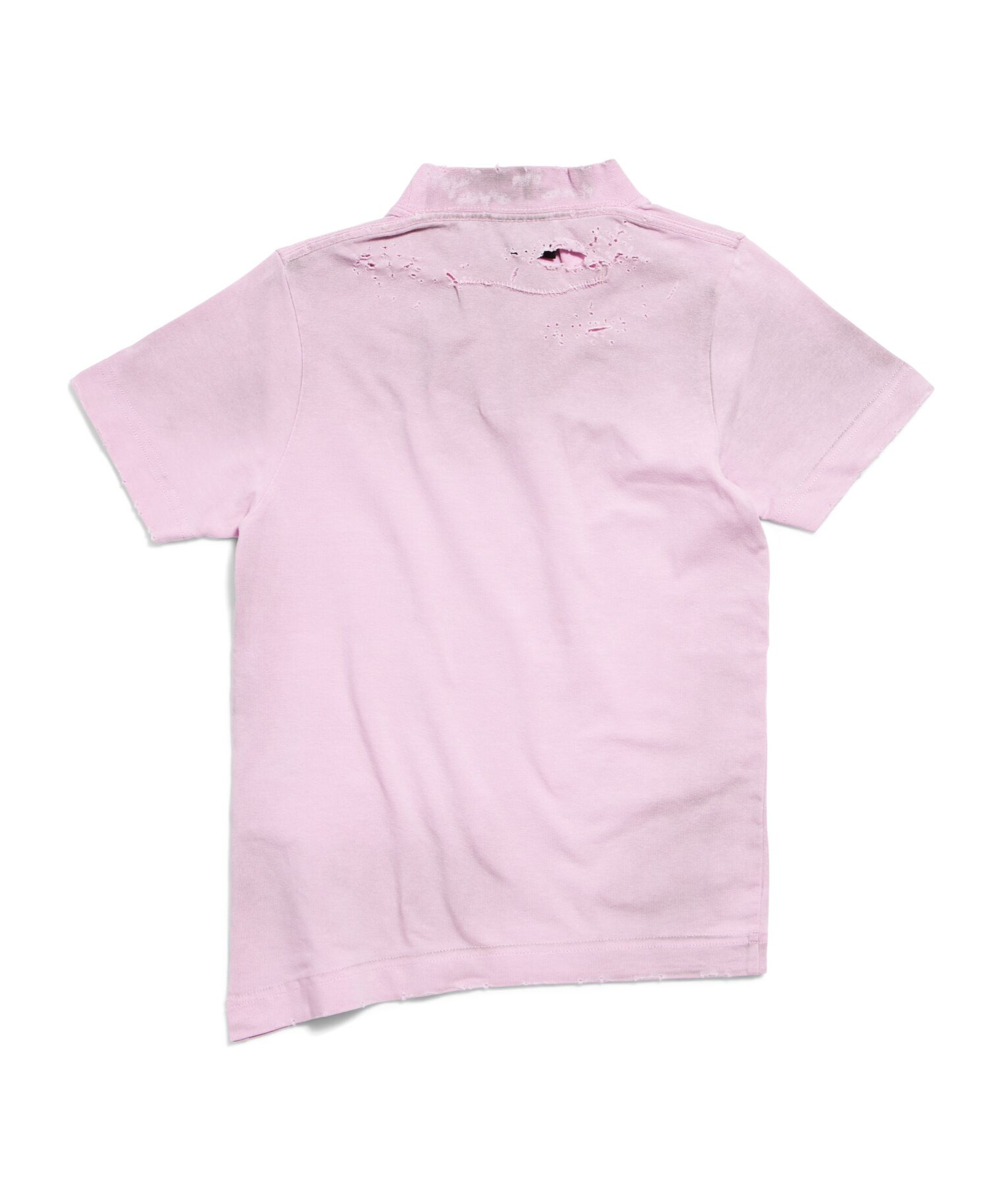 Balenciaga Logo-print Distressed T-shirt In Pink