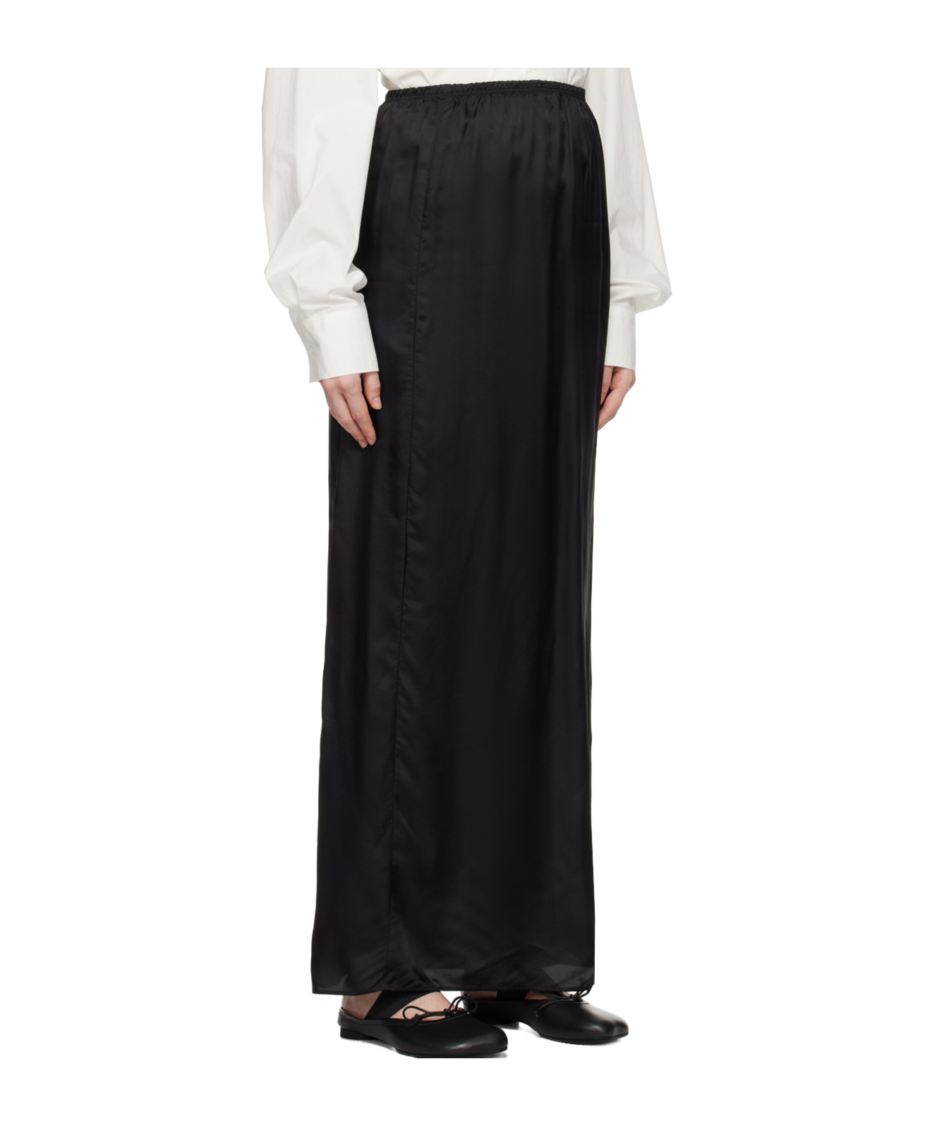 Mm6 Maison Margiela Woman Maxi Skirt Black Size 8 Viscose In Black