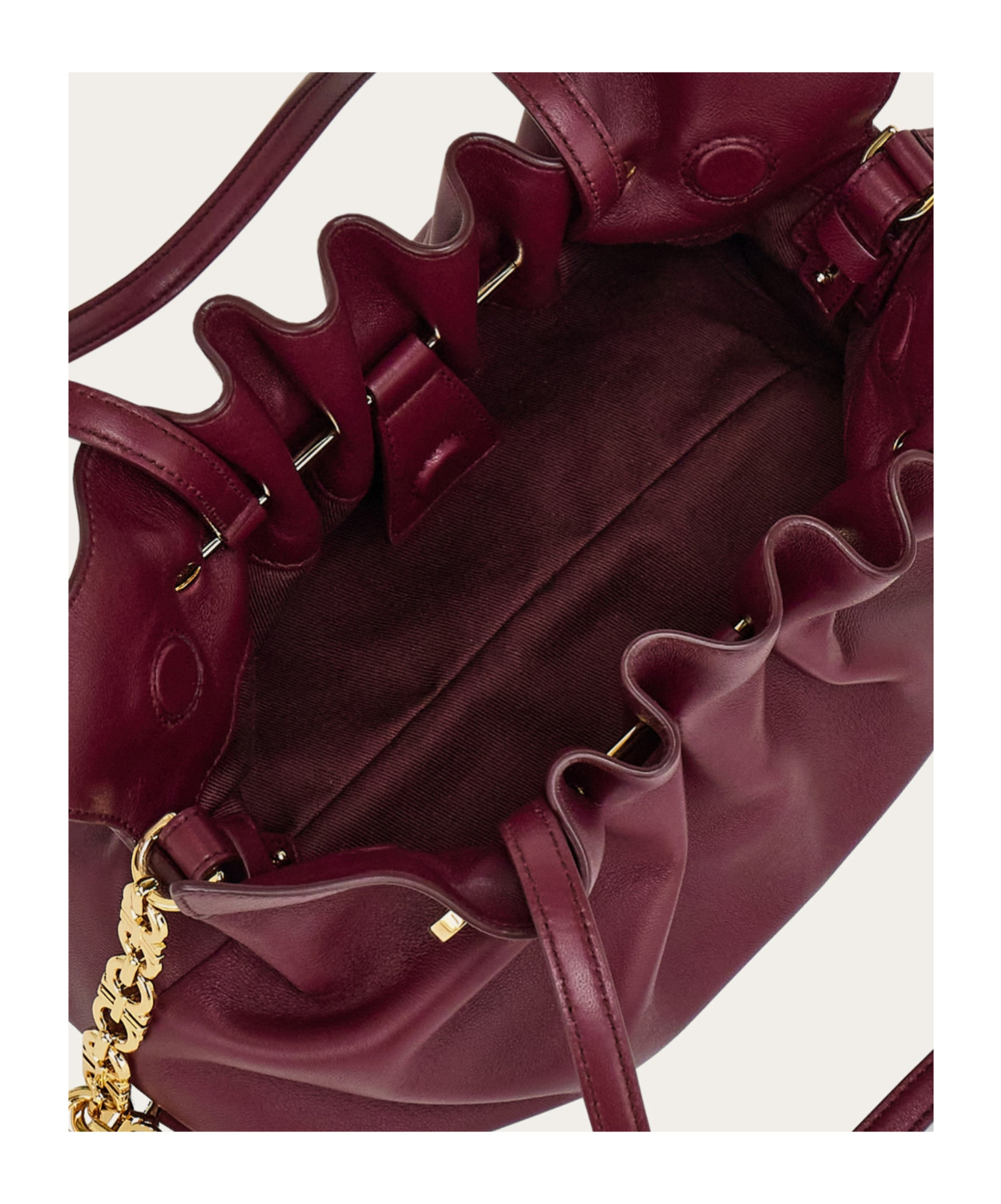 Ferragamo Small Double-gancini Gathered Shoulder Bag In Purple