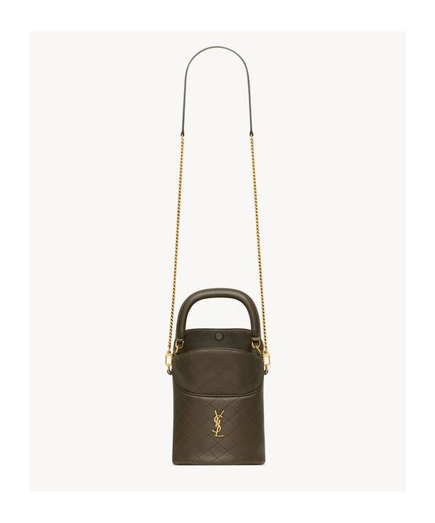 Saint Laurent Gaby Bucket Bag In Green