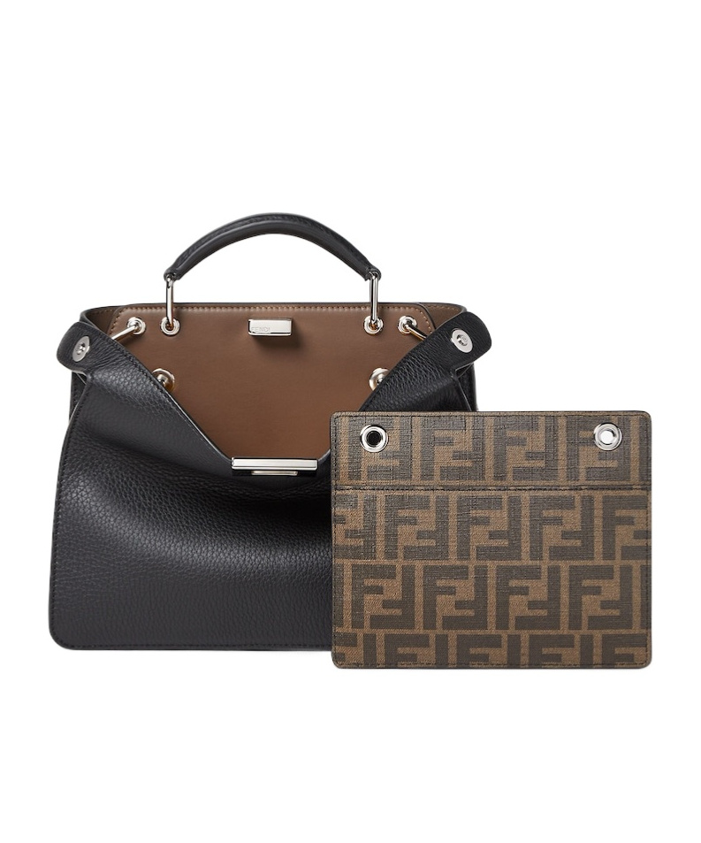 Fendi Peekaboo Handle Bag Small In Black