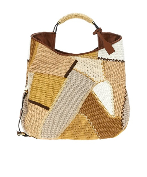 Moschino Handle Me Interwovened Top Handle Bag In Nude