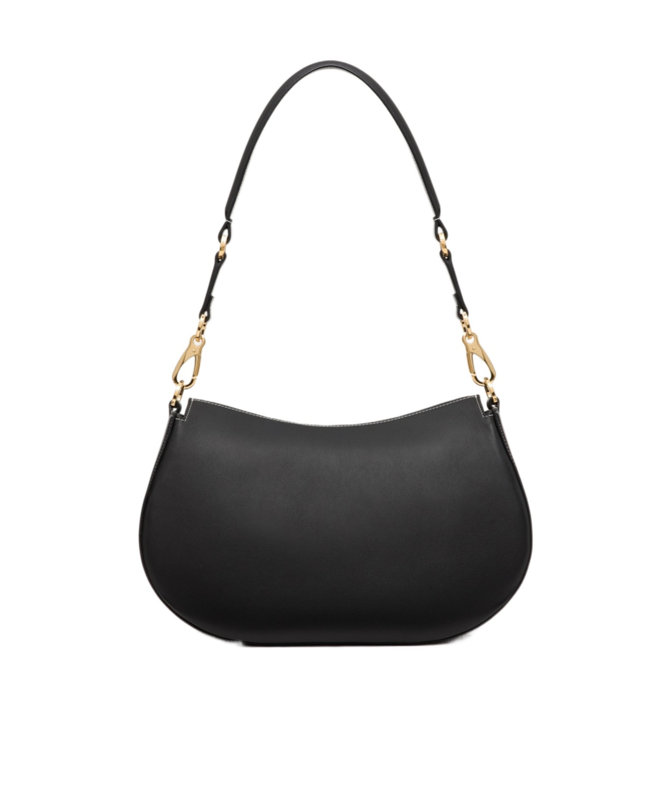 Valentino Medium Ohval Leather Shoulder Bag In Black