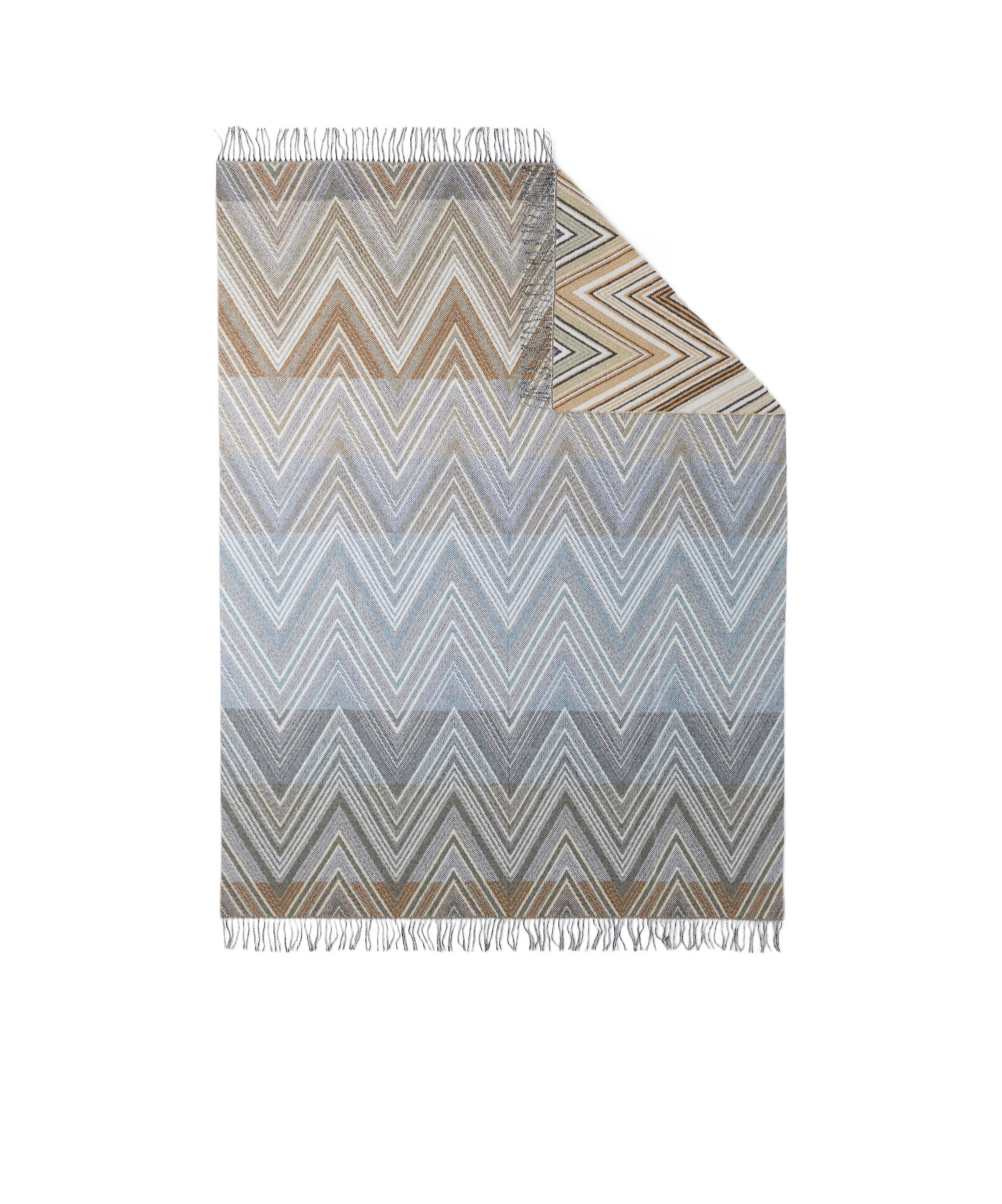 Missoni Zigzag-design Blanket (190cmx130cm) In Gray