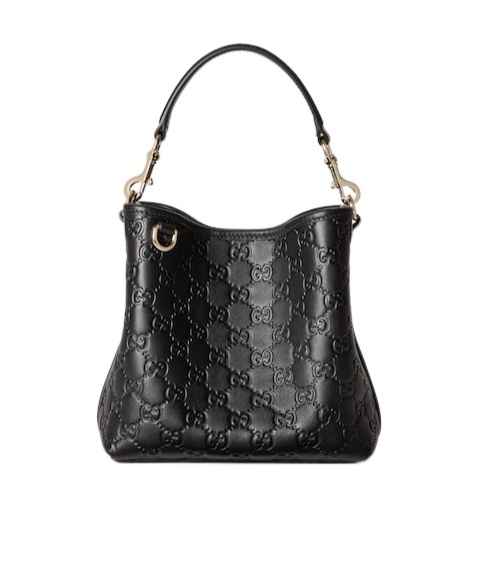 Gucci Gg Emblem Small Leather Bucket Bag