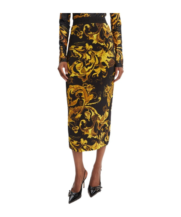 Versace Jeans Baroque-print Midi Skirt In Multi