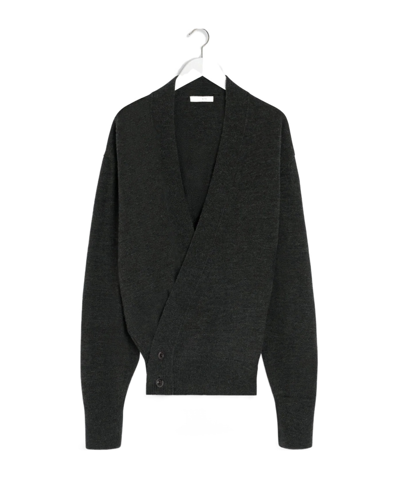 Lemaire Hooded Wrap Cardigan Button Detail In Black