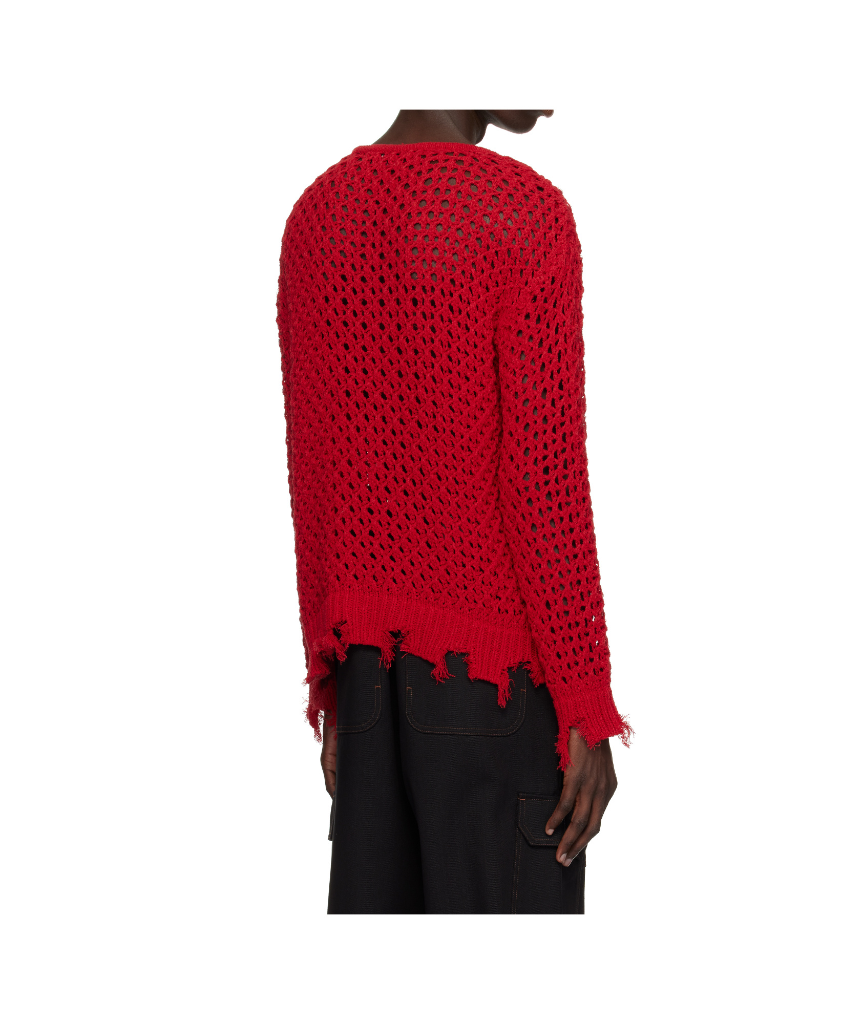 Andersson Bell Damaged Boatneck Sweater In Red