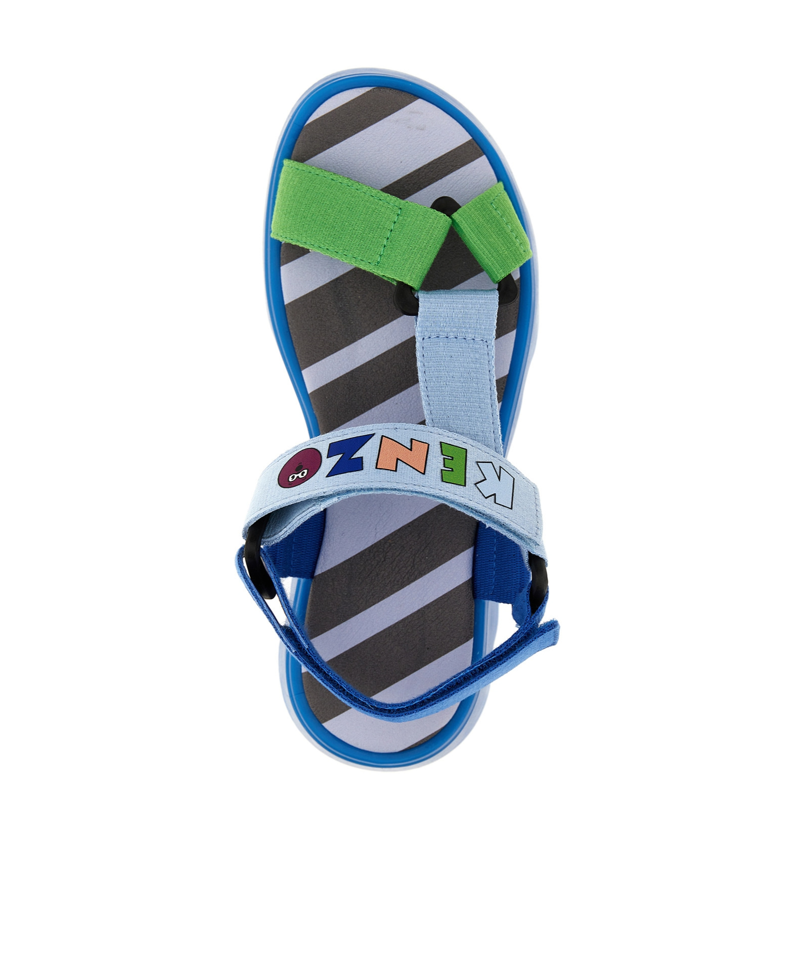 Kenzo Logo-print Colour-block Sandals In Blue
