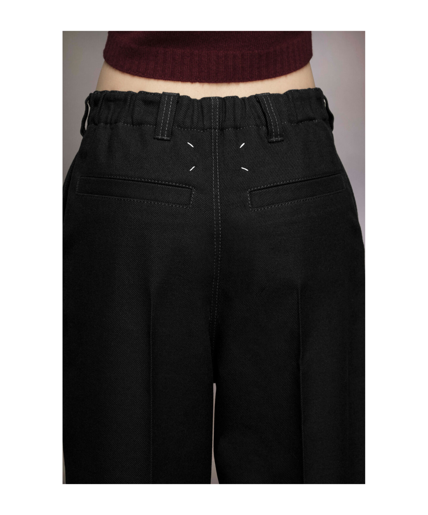 Maison Margiela Pleated Wool Trousers Woman Black In Black