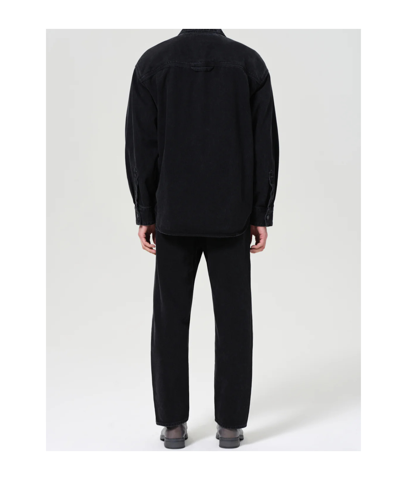 Agolde Regenerated Denim Straight Leg Trousers In Black