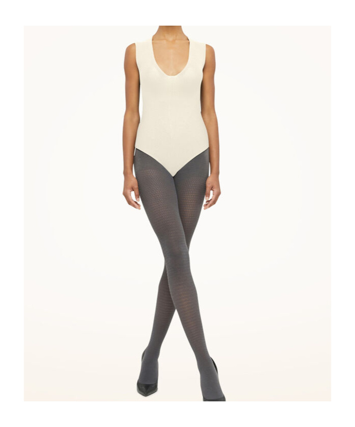 Wolford Aurora Virgin Wool Bodysuit In White