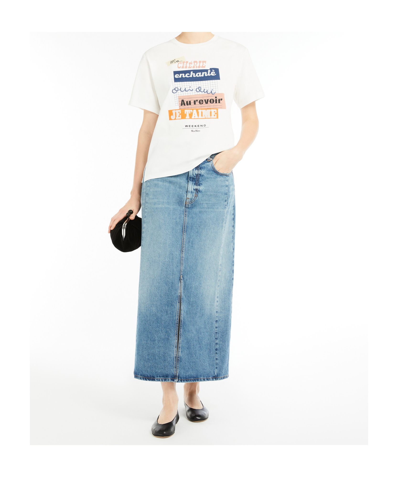Weekend Max Mara Embroidered Graphic Print T-shirt Cabin In White