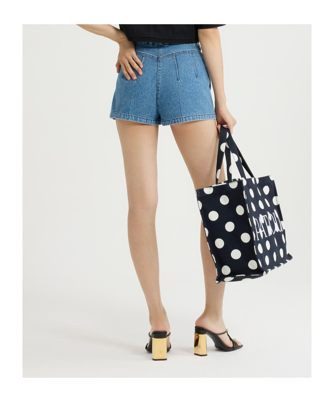 Patou Logo-embroidered Denim Shorts In Blue