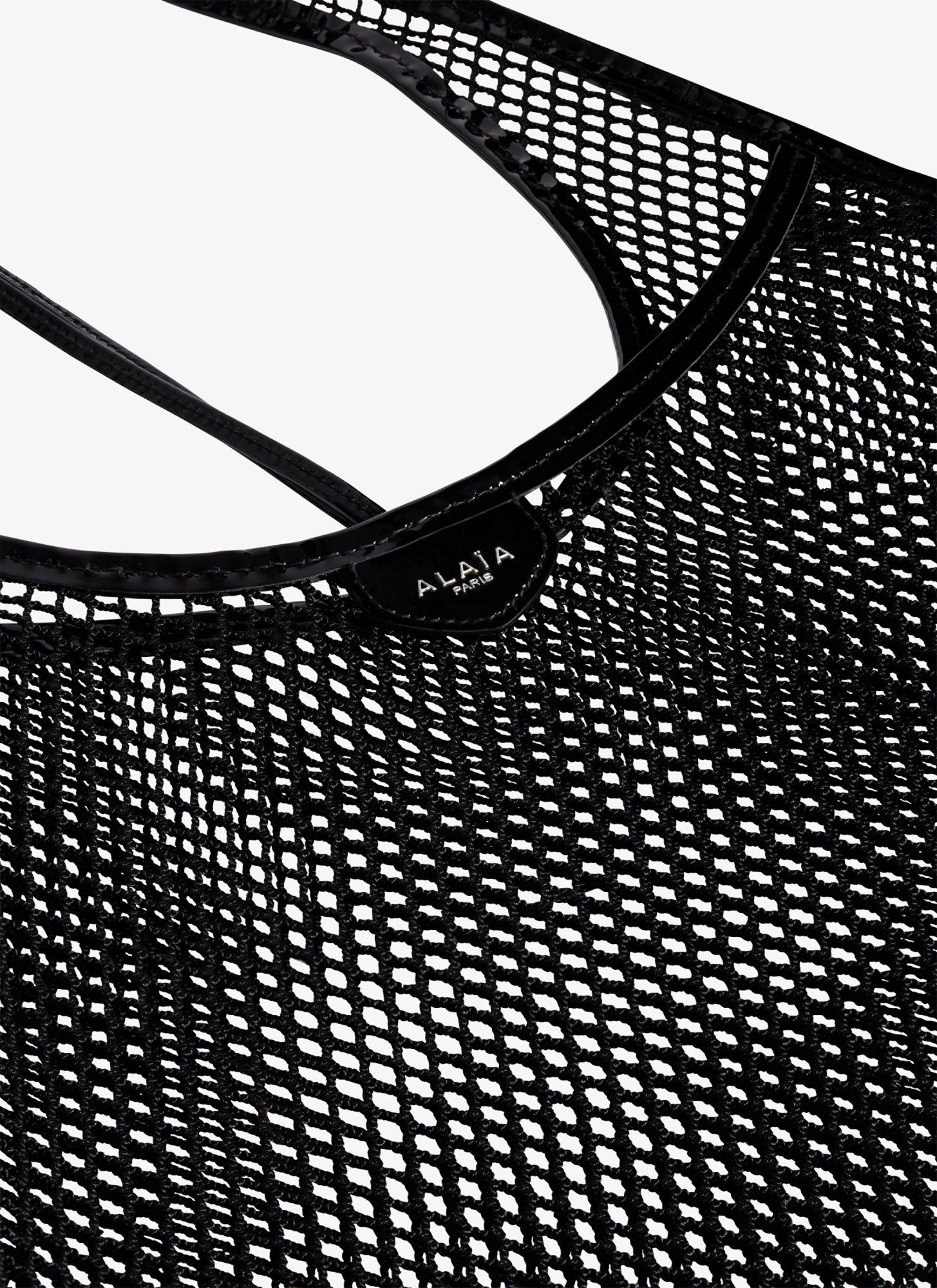 Alaïa Logo-stamp Net Tote Bag In Black