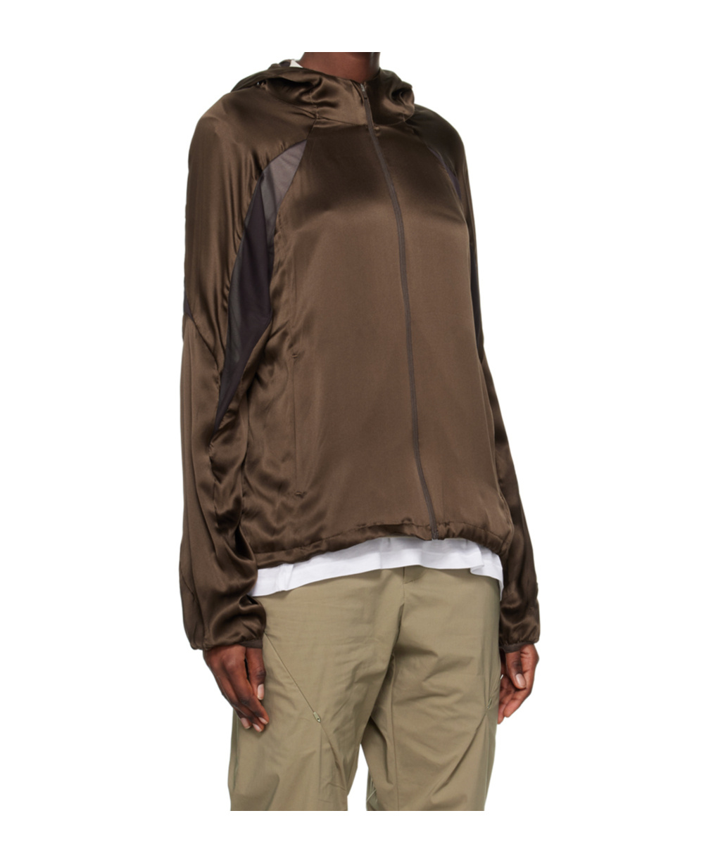 Post Archive Faction (paf) Hoodie Patchwork Casual Jacket In Brown