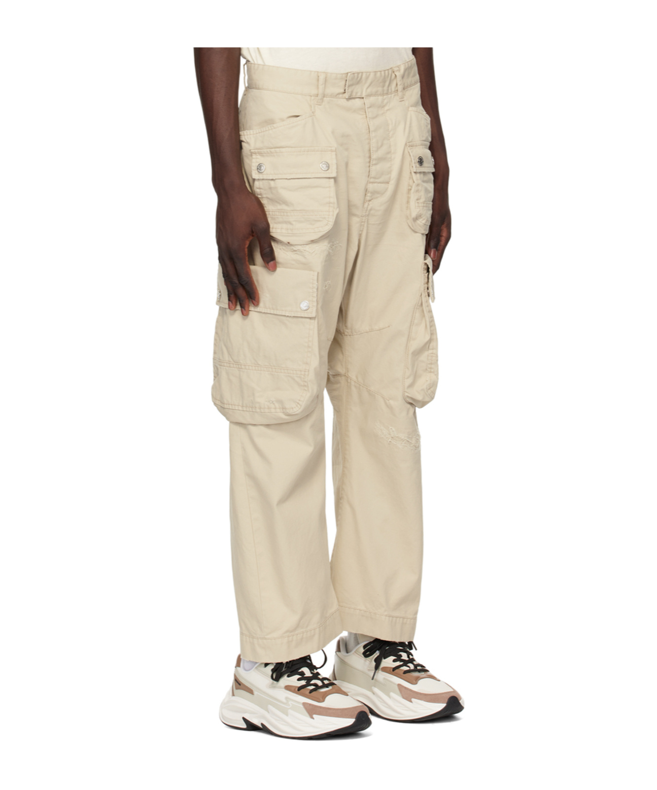 Dsquared2 Beige Multipocket Cargo Pants In Nude