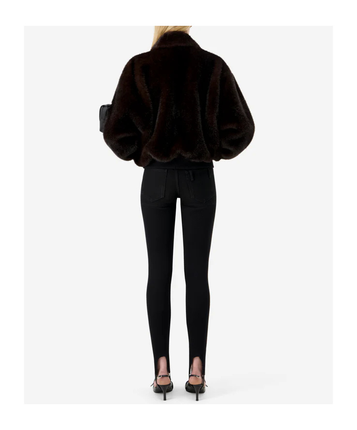 Coperni High-collar Brown Synthetic Fur Bomber Jacket In Brown