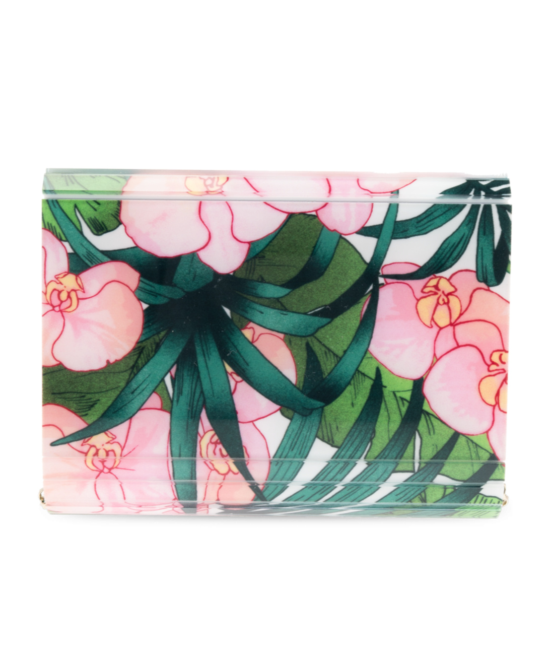 Jimmy Choo Candy Flower Printed Clutch Bag In Green