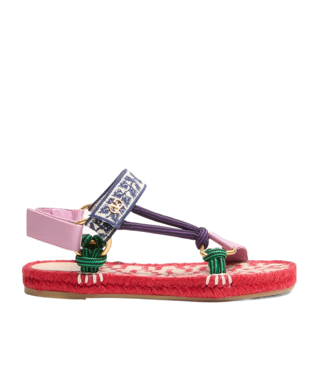 Shop Valentino Lake Powell Sandal With Grape Embroidery 20mm In Multicolor