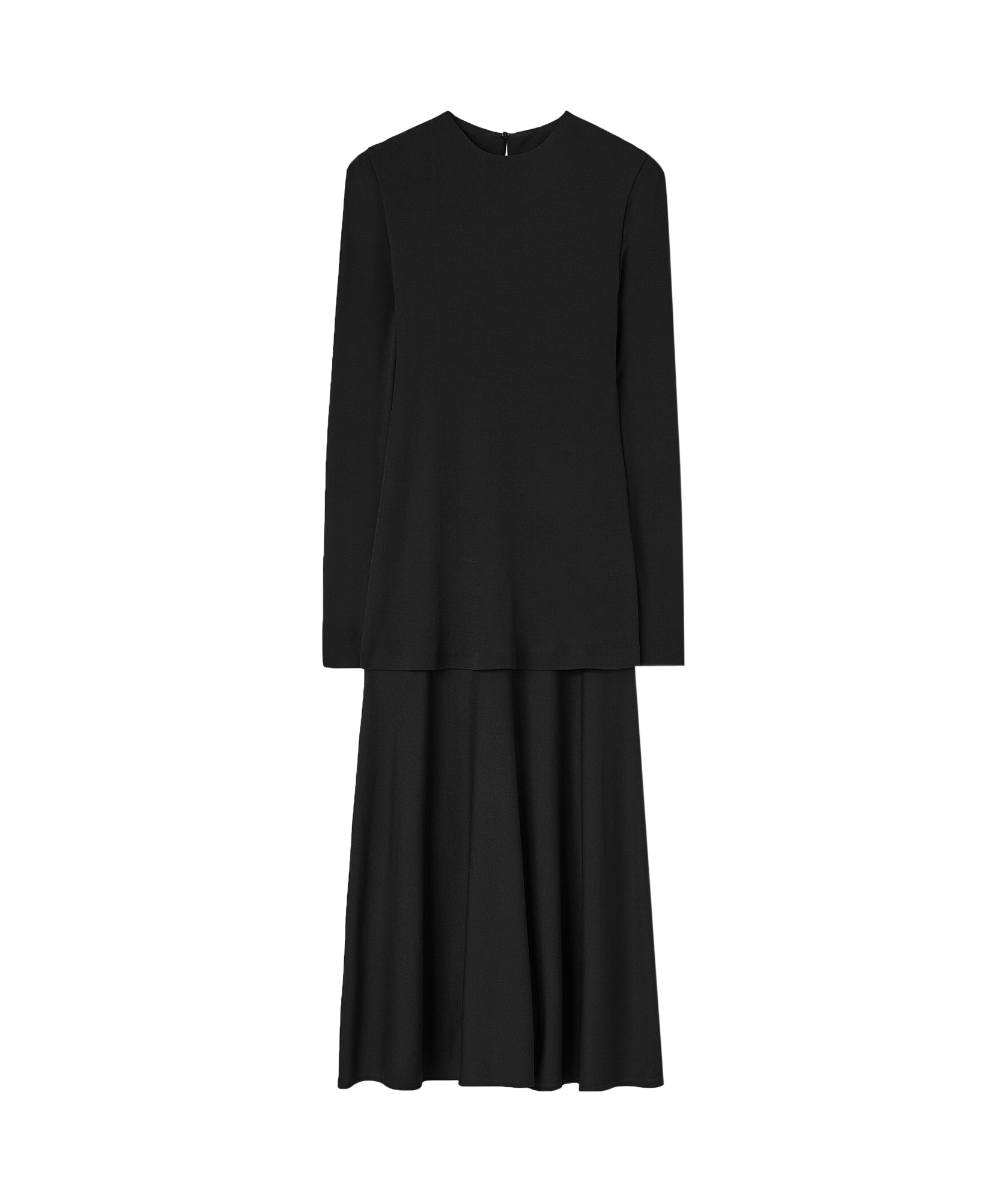 Shop Jil Sander Layered-design Midi Dress In Black