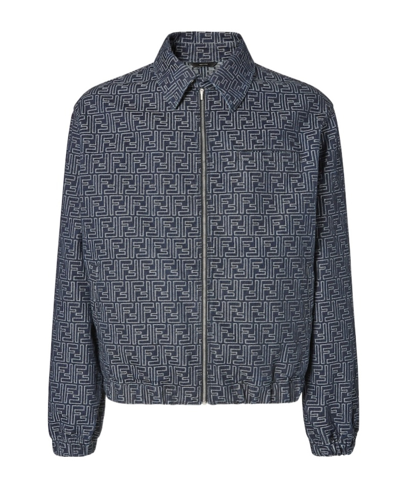 Fendi Blue Ff Jacquard Denim Jacket