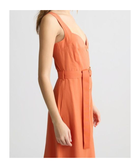Liu •jo Liu Jo A-line Midi Dress With Button-down Front In Red