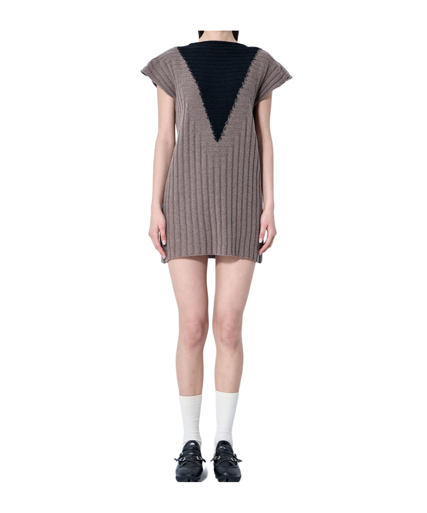 Kiko Kostadinov Dakota Knit Shift Dress In Gray